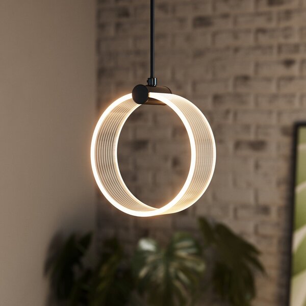 OSRAM LED obesna svetilka Decor Circle, 1-žarek, CCT, črna, Črna, Dnevna soba / jedilnica, Plastika, Sodobni