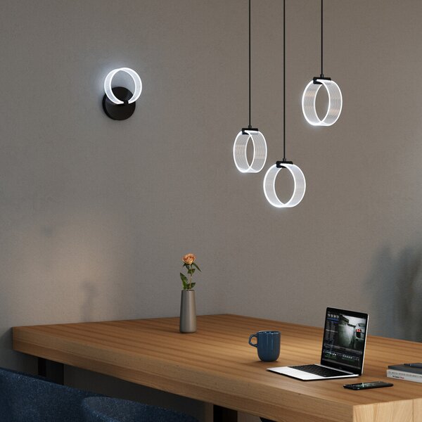 OSRAM LED stenska svetilka Decor Circle, CCT, črna, Črna, Dnevna soba / jedilnica, Plastika, Sodobni
