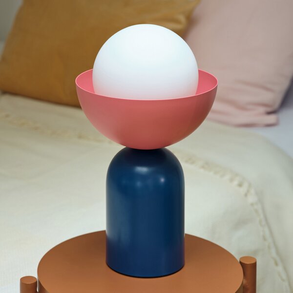 OSRAM namizna svetilka Decor Bowl, modra/roza, jeklo, E14, Modra, Dnevna soba / jedilnica, Kovina, Sodobni