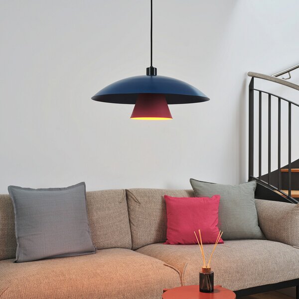 OSRAM viseča svetilka Decor Flying Mushroom modra/roza, jeklo, E27, zatemnjen, Modra, Kuhinja, Kovina, Sodobni