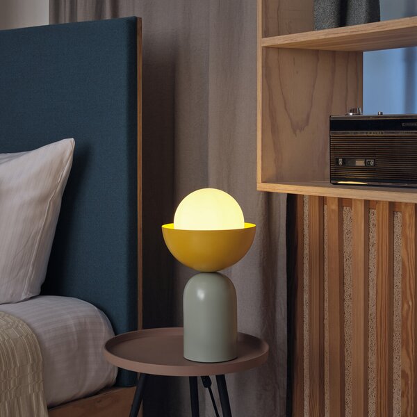 OSRAM namizna svetilka Decor Bowl, zelena/rumena, jeklo, E14, Zelena, Dnevna soba / jedilnica, Kovina, Sodobni