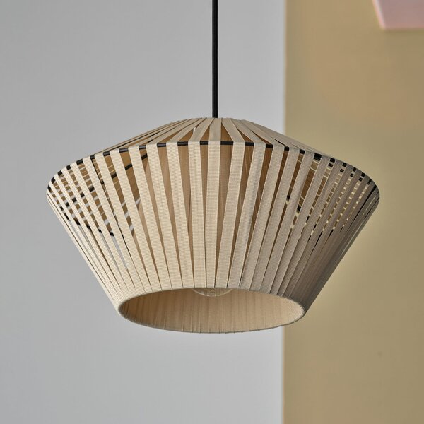 OSRAM viseča svetilka Decor Stripes Ø 30,5 cm, bež, tekstil, E27, zatemnjen, Bež, Dnevna soba / jedilnica, Tkanine / tekstil