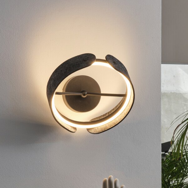 OSRAM LED stenska svetilka Decor Curve Felt, siva, filc, 3.000 K, Siva, Dnevna soba / jedilnica, Tkanine / tekstil, Sodobni