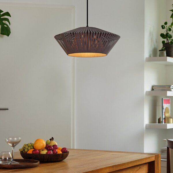 OSRAM viseča svetilka Decor Stripes Ø 40,5 cm, siva, tekstil, E27, zatemnjen, Siva, Dnevna soba / jedilnica, Tkanine / tekstil