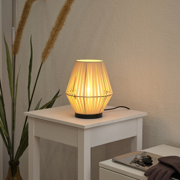 OSRAM namizna svetilka Decor Stripes, bež, tekstil, E14, Bež, Dnevna soba / jedilnica, Tkanine / tekstil