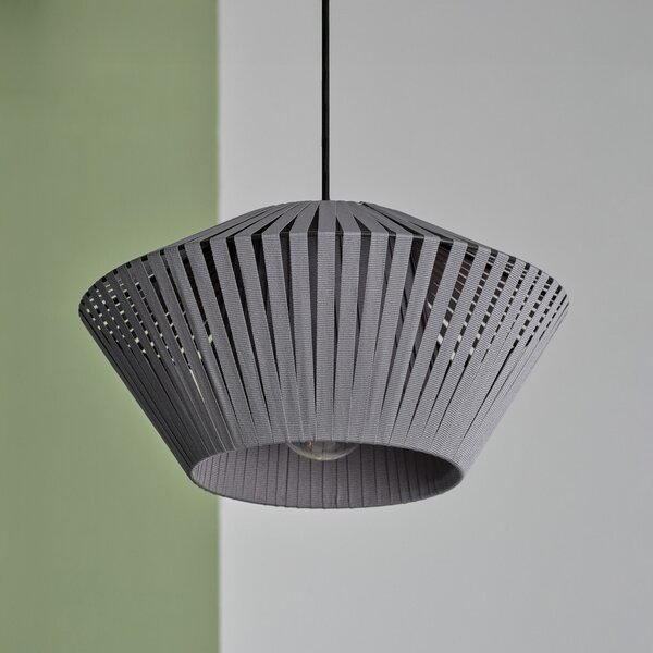 OSRAM viseča svetilka Decor Stripes Ø 30,5 cm, siva, tekstil, E27, zatemnjen, Siva, Dnevna soba / jedilnica, Tkanine / tekstil