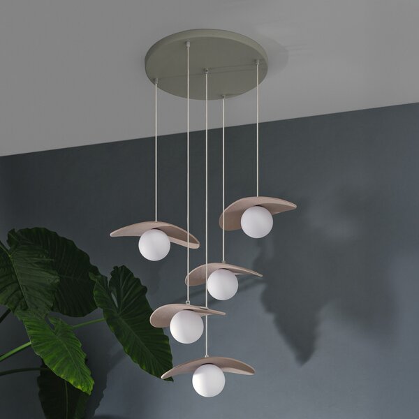 OSRAM viseča svetilka Decor Pearl, 5-žarnica, bež, filc, G9, zatemnjen, Bež, Dnevna soba / jedilnica, Tkanine / tekstil, Sodobni