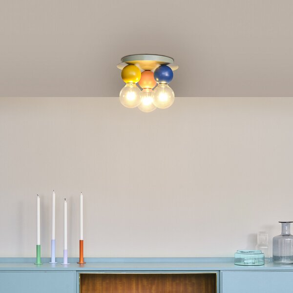 OSRAM stropna svetilka Decor Bubble, 3-žarčkovna, jeklo, barvna, E27, zatemnjen, Večbarvna, Dnevna soba / jedilnica, Kovina, Sodobni
