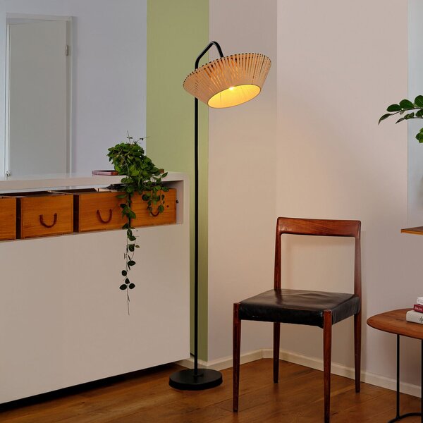 OSRAM Stojna svetilka Decor Stripes, bež, tekstil, E14, Bež, Dnevna soba / jedilnica, Tkanine / tekstil