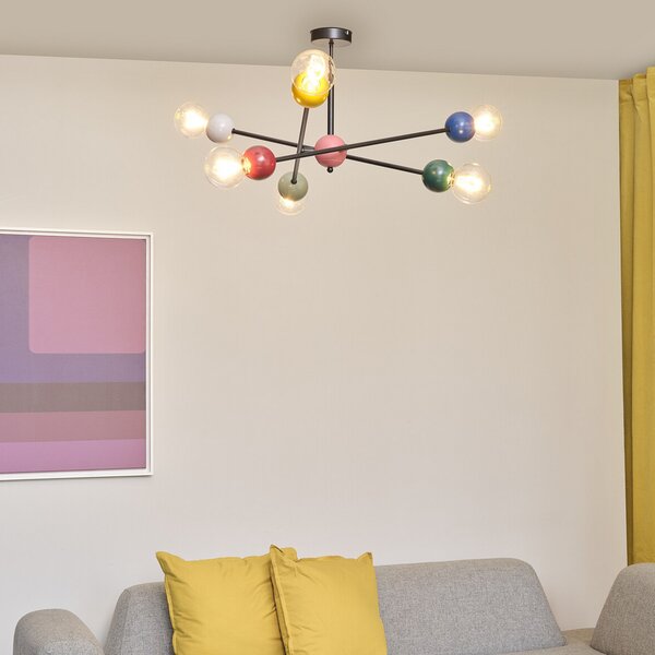 OSRAM stropna svetilka Decor Bubble, 6-žarnicna, jeklo, barvna, E27, zatemnjen, Večbarvna, Dnevna soba / jedilnica, Kovina, Sodobni