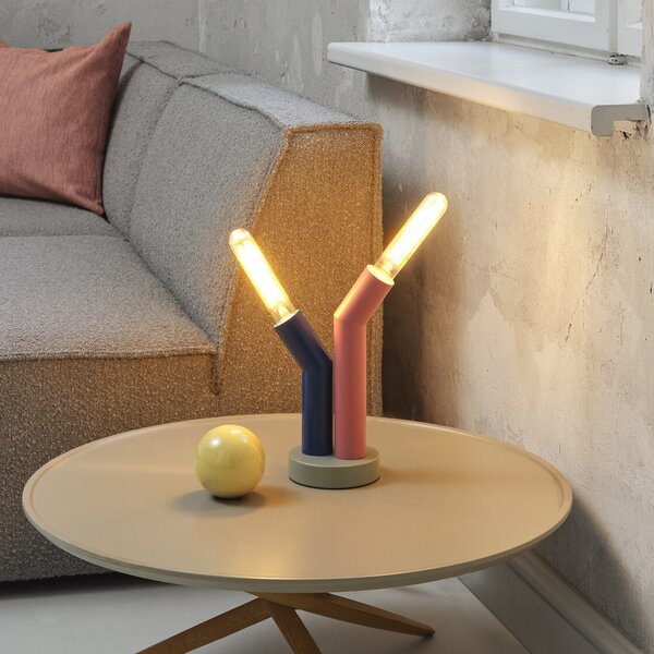 OSRAM namizna svetilka Decor Straw, 2-plastna, barvna, jeklo, E27, Večbarvna, Dnevna soba / jedilnica, Kovina, Sodobni