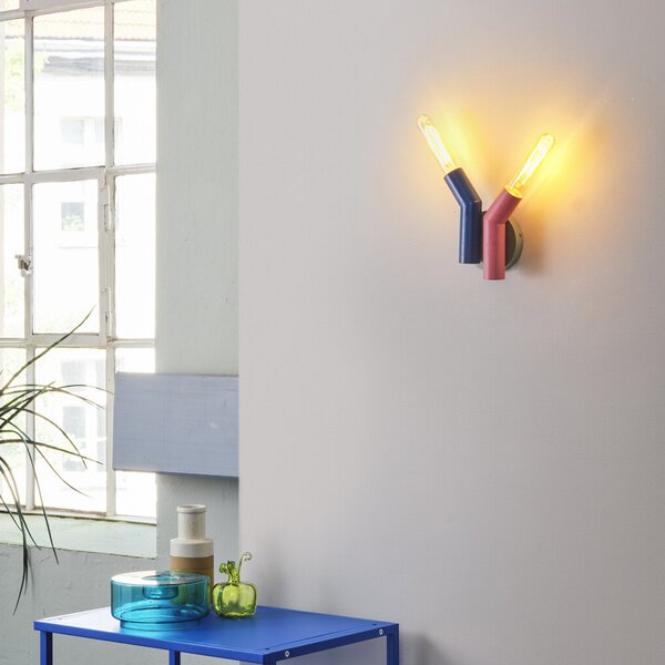 OSRAM stenska svetilka Decor Straw, 2-žarnica, barvna, jeklo, E27, zatemnjen, Večbarvna, Dnevna soba / jedilnica, Kovina, Sodobni