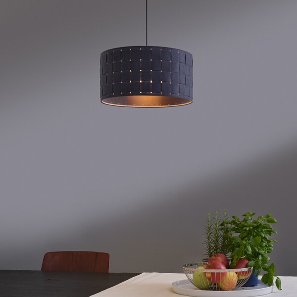 OSRAM viseča svetilka Decor Felt Weaving, Ø 38 cm, siva, filc E27, zatemnjen, Siva, Dnevna soba / jedilnica, Tkanine / tekstil