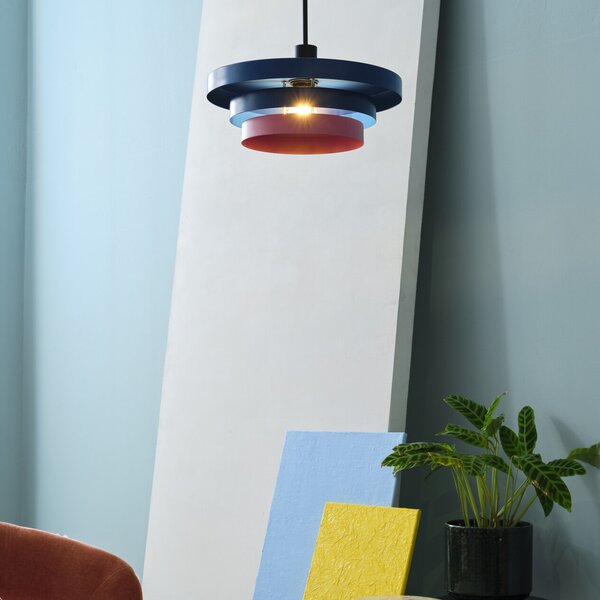 OSRAM viseča svetilka Decor Layers, modra/roza, jeklo, E27, zatemnjen, Modra, Kuhinja, Kovina, Sodobni