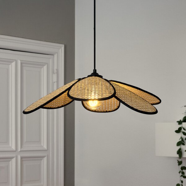 OSRAM viseča svetilka Decor Rattan Daisy, Ø 58 cm, bež, E27, zatemnjen, Bež, Dnevna soba / jedilnica, Les, Sredozemski