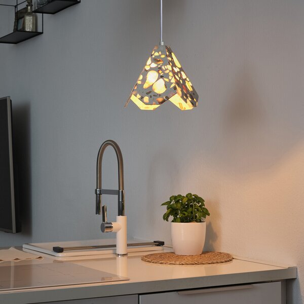 OSRAM viseča svetilka Decor Gleam Flower, teraco, bež, E27, zatemnjen, Bež, Dnevna soba / jedilnica, Marmor