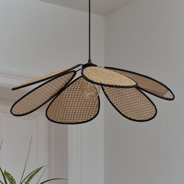 OSRAM viseča svetilka Decor Rattan Daisy, Ø 69 cm, bež, E27, zatemnjen, Bež, Dnevna soba / jedilnica, Les, Sredozemski