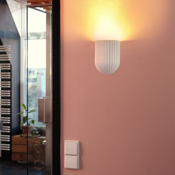OSRAM stenska svetilka Decor Plaster Routes, bela, sadra, GU10, zatemnjen, Bela, Dnevna soba / jedilnica, Mavec/glina