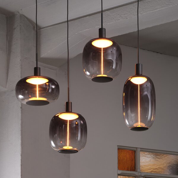 OSRAM viseča svetilka Decor Needle Linear, siva, jeklo, 4-fl. E27, zatemnjen, Siva, Dnevna soba / jedilnica, Kovina, Sodobni