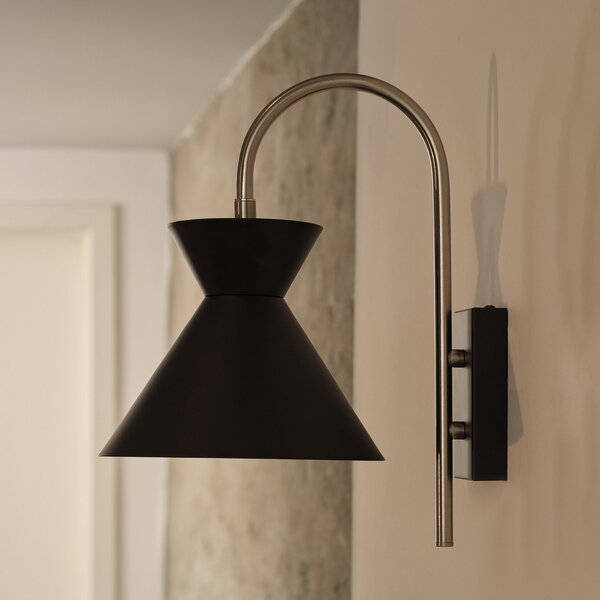OSRAM stenska svetilka Decor Waist, jeklo, črna, E27, vtič, Črna, Dnevna soba / jedilnica, Kovina, Sodobni