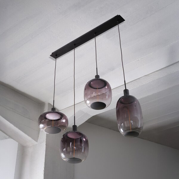 OSRAM viseča svetilka Decor Needle Linear, siva, jeklo, 4-fl. E27, zatemnjen, Siva, Dnevna soba / jedilnica, Kovina, Sodobni
