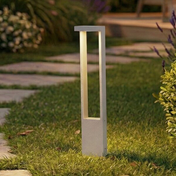 Lindby LED-svetilka Lonete, bela, višina 65 cm, IP65, Bela, Aluminij, Sodobni