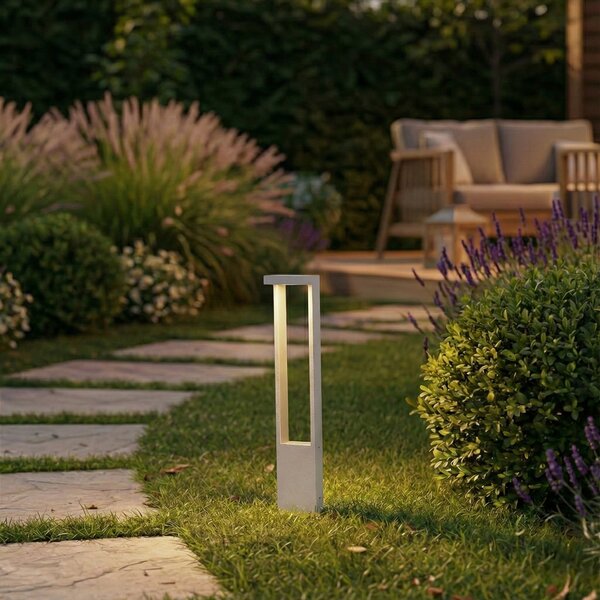 Lindby LED-svetilka Lonete, bela, višina 65 cm, IP65, Bela, Aluminij, Sodobni