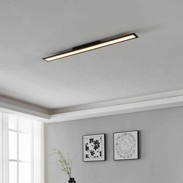 EGLO connect Salobrena-Z LED stropna svetilka, 120x10cm, črna, zatemnjen, Črna, Dnevna soba / jedilnica, Kovina, Sodobni