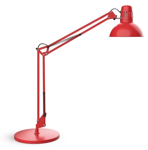 Maul Namizna svetilka MAULstudy, rdeča, jeklo, višina 49 cm, Rdeča, Študija / pisarna, Kovina