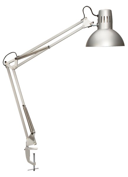 Maul LED-svetilka MAULstudy, srebrna, jeklo, višina 44 cm, Kovinska, Študija / pisarna, Kovina, Namizni pult