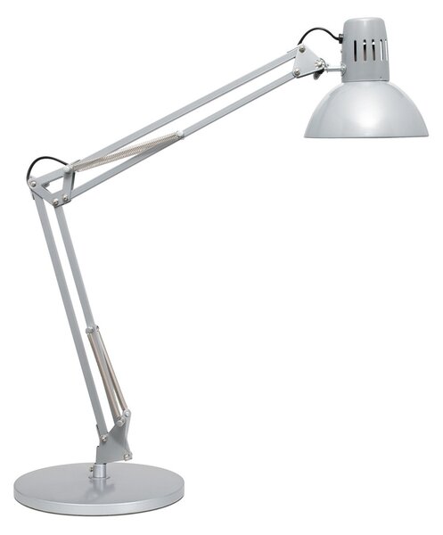 Maul LED namizna svetilka MAULstudy, srebrna, 49 cm, E27, Kovinska, Študija / pisarna, Kovina