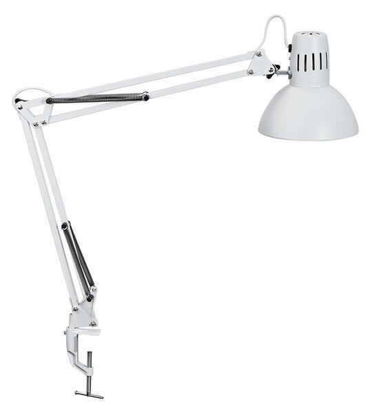 Maul LED-svetilka MAULstudy, bela, jeklo, višina 44 cm, E27, Bela, Študija / pisarna, Kovina, Namizni pult
