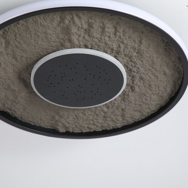 Searchlight LED stropna svetilka Lumadisc, zvezdni učinek, črna, Ø 41 cm, zatemnjen, Črna, Dnevna soba / jedilnica, Kovina, Sodobni