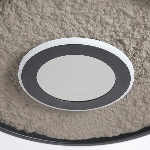 Searchlight LED stropna svetilka Lumadisc, črna, Ø 41 cm, kovina/silikon, zatemnjen, Črna, Dnevna soba / jedilnica, Kovina, Sodobni