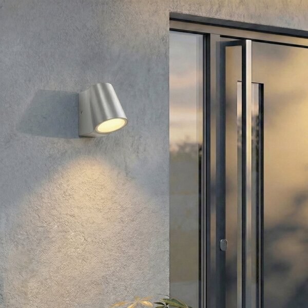 Lindby LED zunanja stenska svetilka Illuvia, aluminij, IP54, Kovinska, Aluminij, Sodobni