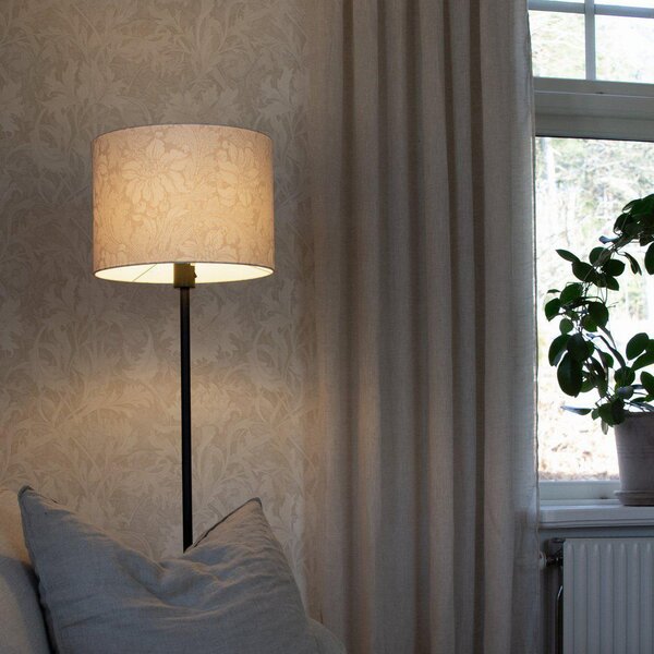 PR Home Stojna svetilka Amy, bež/črna, višina 150 cm, tekstil, E27, Črna, Dnevna soba / jedilnica, Tkanine / tekstil