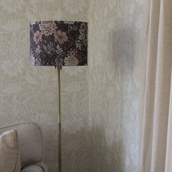 PR Home Stojna svetilka Amy, Dahlia rjava/zlata, višina 150 cm, tekstil, E27, Rjava / rjasta, Dnevna soba / jedilnica, Tkanine / tekstil