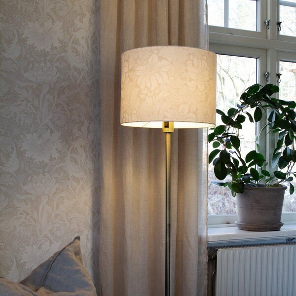PR Home Stojna svetilka Amy, bež/zlata, višina 150 cm, tekstil, E27, Zlata / medeninasta, Dnevna soba / jedilnica, Tkanine / tekstil