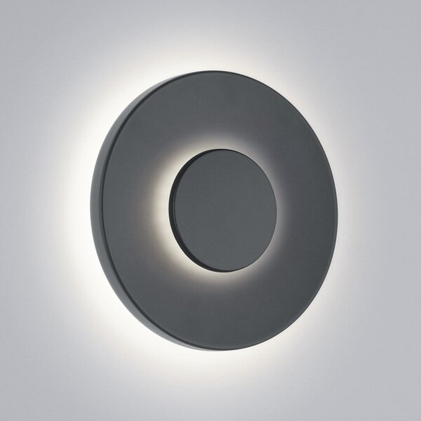Helestra LED zunanja stenska svetilka BUD 44, brez dimmerja, siva, IP65, Siva, Aluminij, Sodobni