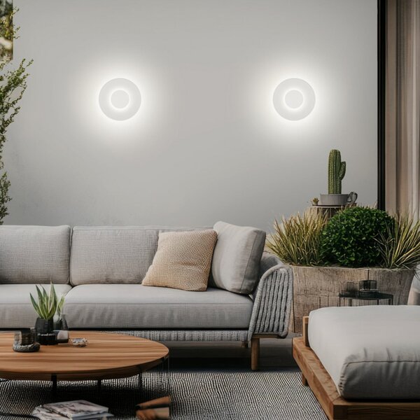 Helestra LED zunanja stenska svetilka BUD, z možnostjo zatemnitve, bela, IP65, zatemnjen, Bela, Aluminij, Sodobni