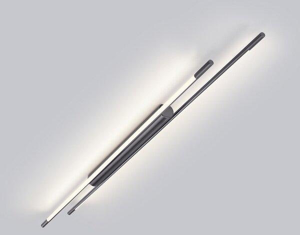 Helestra LED stropna svetilka LEDA, titanovo siva, 150 cm, z možnostjo, zatemnjen, Siva, Študija / pisarna, Aluminij