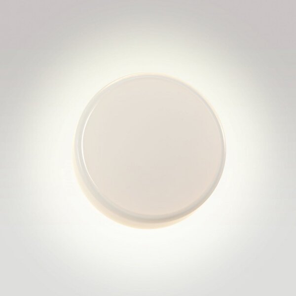 MARSET LED stenska svetilka Caramel, opal, Ø 28 cm, TRIAC, steklo, zatemnjen, Bela, Dnevna soba / jedilnica, Steklo, Dizajn