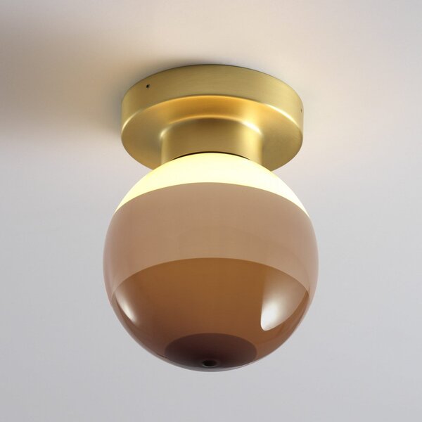 MARSET LED stenska svetilka Dipping Light A2, rjava/medenina, zatemnjen, Rjava / rjasta, Dnevna soba / jedilnica, Kovina, Dizajn, Globus