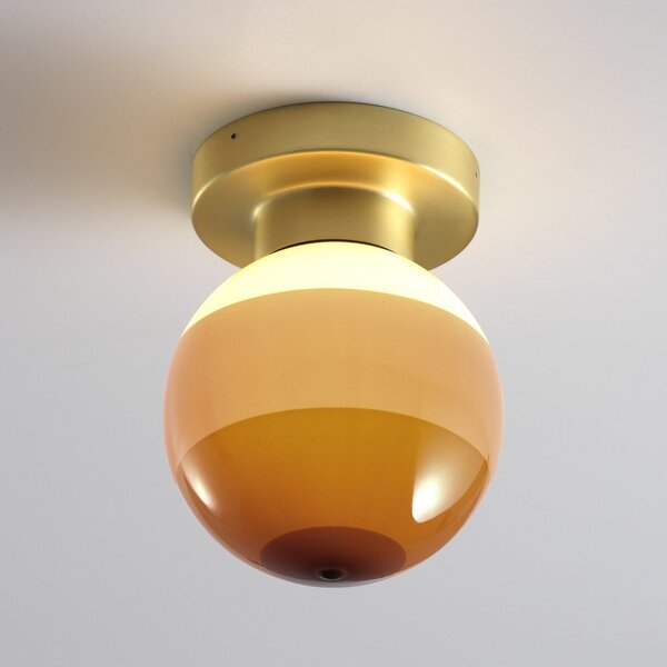 MARSET LED stenska svetilka Dipping Light A2, krem/medenina, zatemnjen, Bež, Dnevna soba / jedilnica, Kovina, Dizajn, Globus