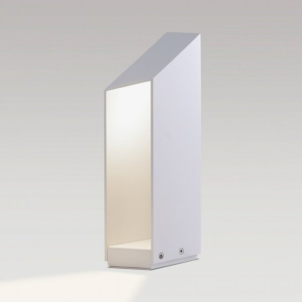 MARSET LED-sokel Domus, višina 37 cm, bela, aluminij, zatemnjen, Bela, Aluminij, Dizajn