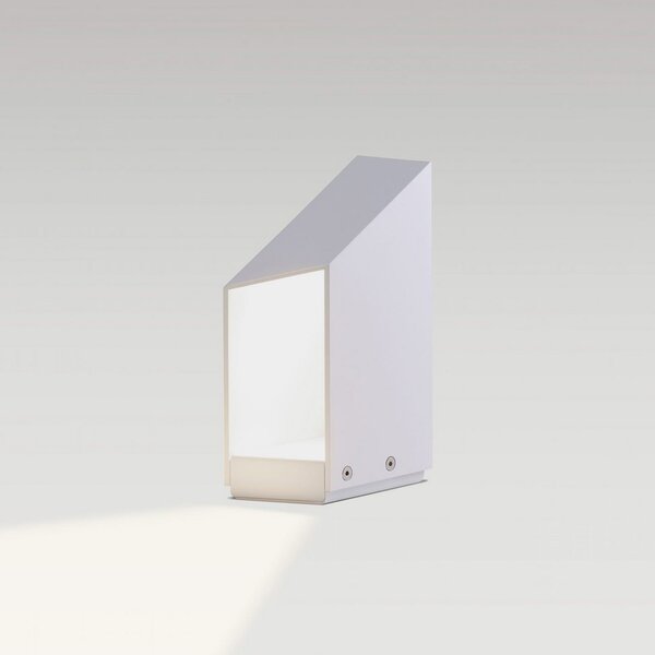 MARSET LED-sokel Domus, višina 26 cm, bela, aluminij, zatemnjen, Bela, Aluminij, Dizajn