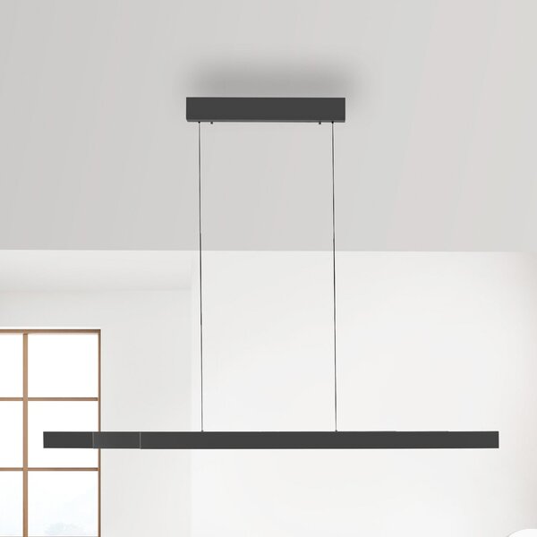 Paul Neuhaus LED viseča svetilka Adriana Square, siva, navzgor/navzdol, zatemnjen, Siva, Dnevna soba / jedilnica, Aluminij, Sodobni