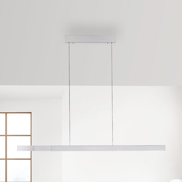 Paul Neuhaus LED viseča svetilka Adriana Square, aluminij, navzgor/navzdol, zatemnjen, Kovinska, Dnevna soba / jedilnica, Aluminij, Sodobni