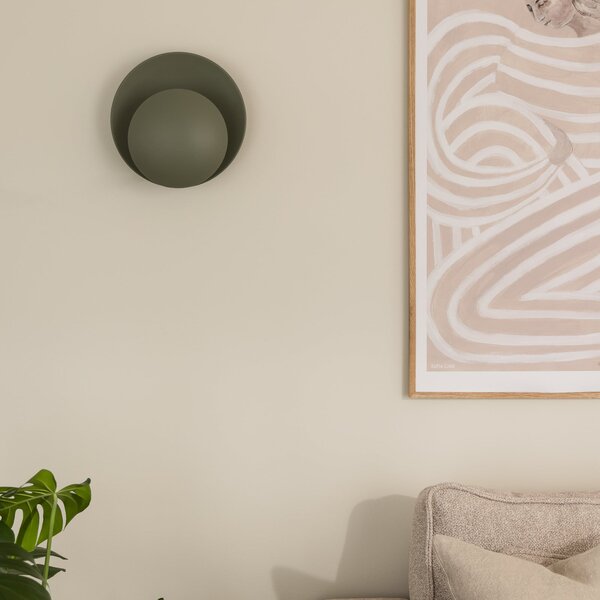 Globen Lighting stenska svetilka ORBIT, zelena, kovina, Ø 30 cm, Zelena, Dnevna soba / jedilnica, Kovina, Sodobni