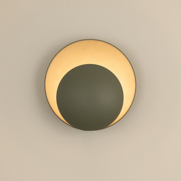 Globen Lighting stenska svetilka ORBIT, zelena, kovina, Ø 30 cm, Zelena, Dnevna soba / jedilnica, Kovina, Sodobni